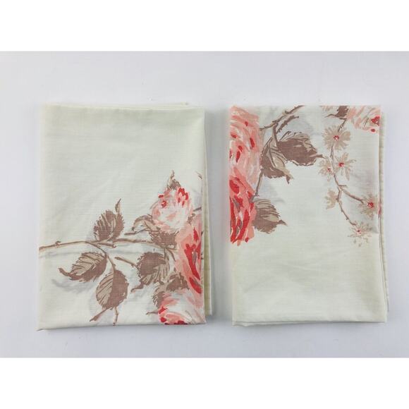 Vintage DAN RIVER Pillowcases Roses Peach Orange No Iron USA Fortrel Tranquale - Picture 10 of 10
